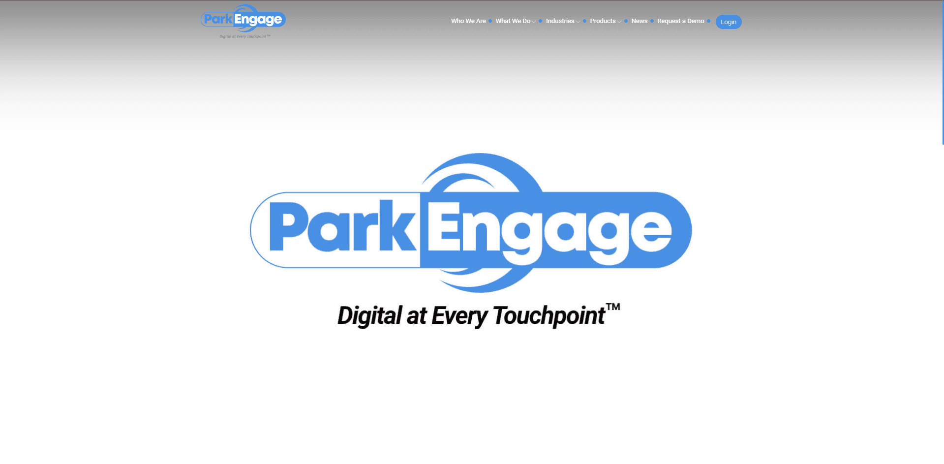 ParkEngage homepage hero — touchless parking