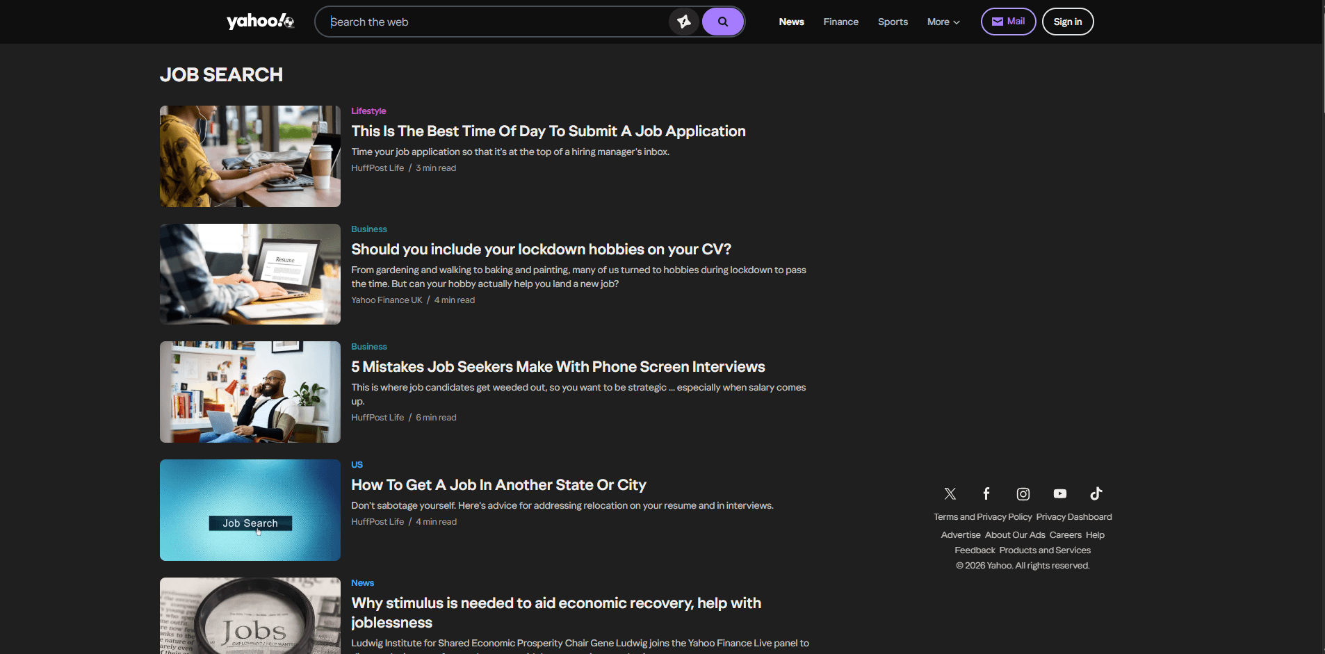 Yahoo Inc. homepage — a nice place to stay on the Internet